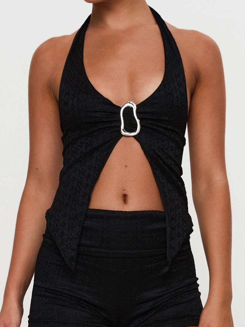 princess polly - Moderna Split Front Lace Halter Top